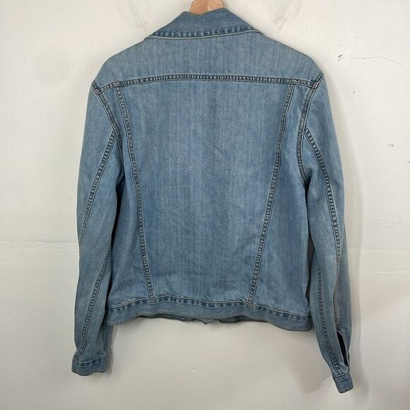 CALVIN KLEIN Men's Denim Trucker Jean Jacket Light Wash Button Front -Size Large - Picture 5 of 13